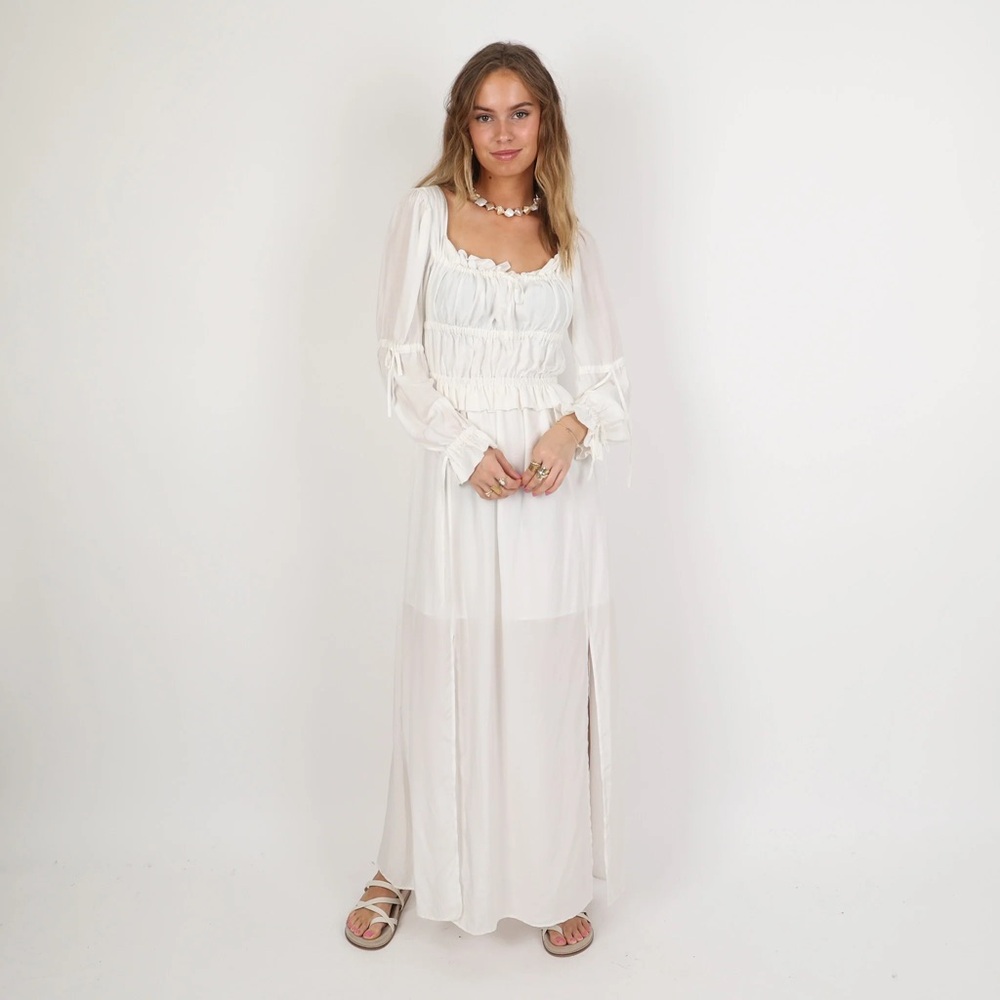 NWOT Allsaints White Long Sleeve Dress